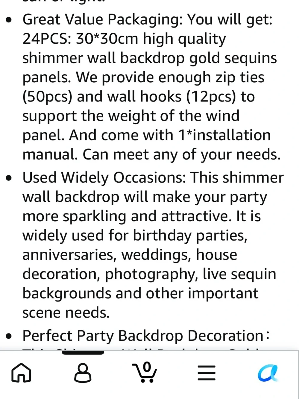 24-panel shimmer wall for photo or party backdrop (light gold) by Cokaobe - Picture 4 of 9